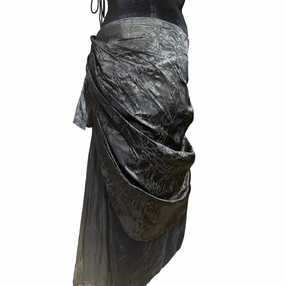 Strapless Black Ruched Cocktail Dress - Picture 11 of 16